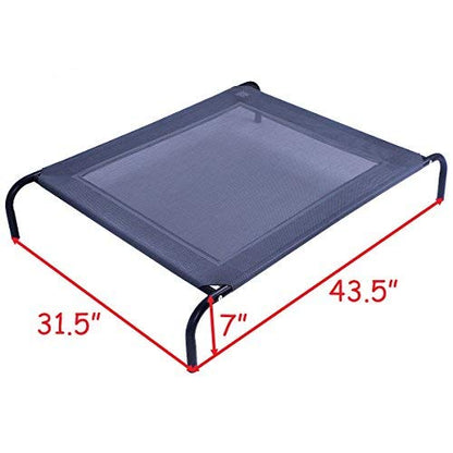 Giantex Elevated Pet Bed for Medium Large Dogs, Keep Pets Cool, Portable Raised Pet Cot Indoor Outdoor Camping, Waterproof Breathable Mat Steel Frame, Easy Assembly (Large) - size: Large