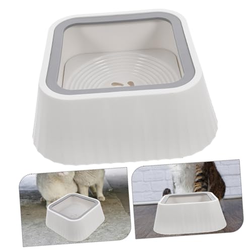 Toddmomy Floating Pet Water Bowl for Cats and Small Dogs Spill Design Material for Home Use - color: White