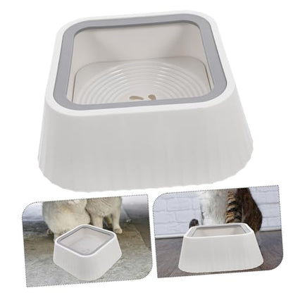 Toddmomy Floating Pet Water Bowl for Cats and Small Dogs Spill Design Material for Home Use - color: White