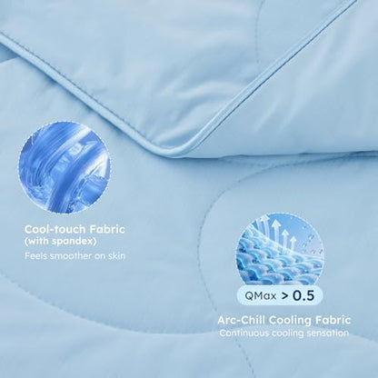 ZOMISIA Premium Cooling Blanket for Large Dogs - Q-MAX>0.5 Cold Breathable Washable Extra Large Pet Mat, Travel Soft Dog Summer Essentials, Blue, 50"x60" - color: Blue, size: XL(50x60")