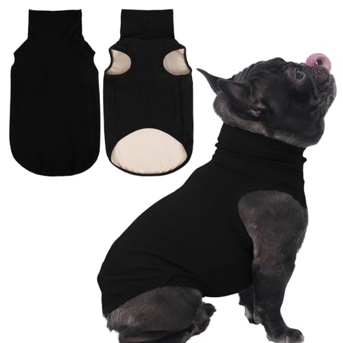 IECOii Small Dog Sweater,Stretch Fleece Vest - Black, Medium,Warm Pullover for Winter Spring Fall, Soft & Lightweight Dog Sweatshirt Indoor Outdoor Clothes,Turtleneck for Small Medium Dogs Girl Boy - color: Black, size: Medium