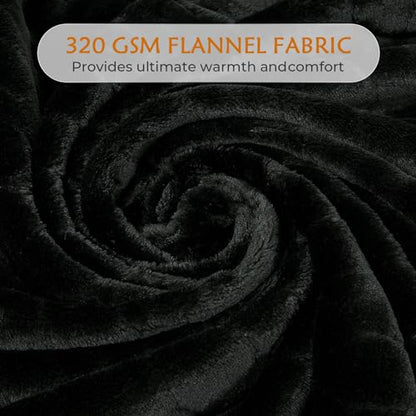 TOONOW Fleece Blanket Fuzzy Plush Throw Blanket 50" x 60", Super Soft Fluffy Bed Blanket Geometric Pattern Comfy Microfiber Flannel Blankets for Couch, Bed, Sofa, Black - color: Black, size: Throw-50" x 60"