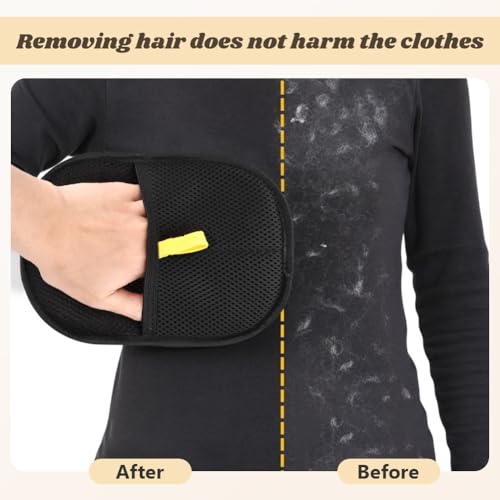 Kakalote 2pcs Pet Grooming Gloves, Pet Hair Remover Tool Cat & Dog Grooming Gloves for Shedding, Washing, Deshedding(Black)