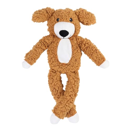DODODOLA Dog Toys Plush Partial Stuffing Puppy Chew Toys for Teething Soft Squeaky Dog Toy to Keep Them Busy for Small Medium Big Large Dogs Pet - color: Tan Dog