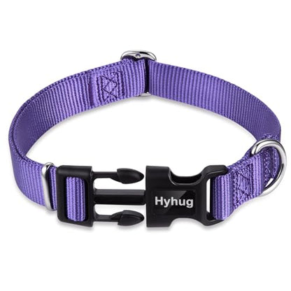 Small Dog Collar Quick-Release Purple| Heavy-Duty Nylon Puppy Collar, Adjustable & Durable Pet Supplies for Boy & Girl Dogs (Small, Ultra Violet) - color: Ultra Violet, size: Small