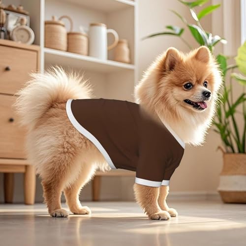 SWEET TANG Dog Shirt for Small Dogs, Brown Lightweight UPF 50+ Sun Protection Breathable Mesh T-Shirt, Soft Summer Pet Clothes, Large - color: Pattern (113), size: Large