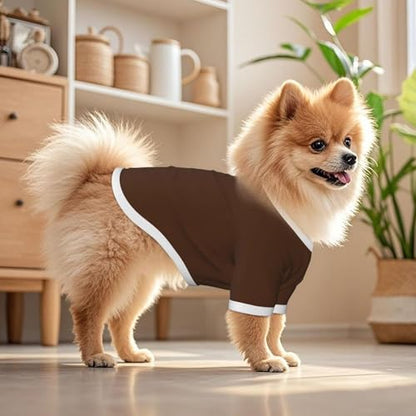 SWEET TANG Dog Shirt for Small Dogs, Brown Lightweight UPF 50+ Sun Protection Breathable Mesh T-Shirt, Soft Summer Pet Clothes, Large - color: Pattern (113), size: Large
