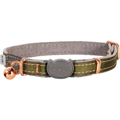 Rogz Urban Cat Safety Collar Small/Medium - Olive Twist - color: Olive Twist