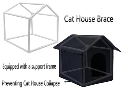 Cat Houses for Outdoor Cats Outdoor Houses for Feral Cats Cat House with Weatherproof Canvas Roof Stray Shelter (Cat House Black, Medium-Houses) - style: Medium cat houses