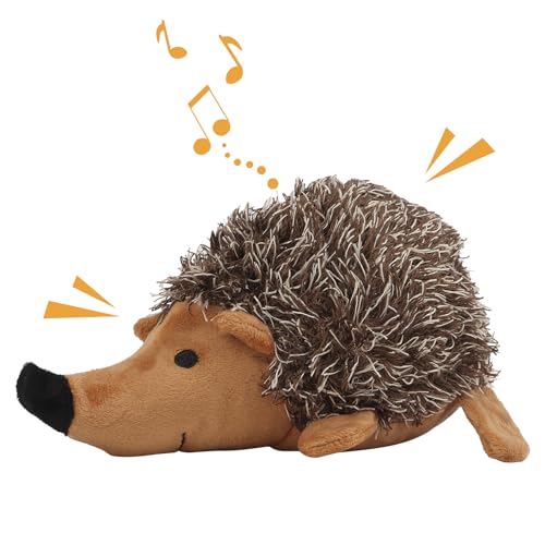 Pilipane Plush Dog Toy, Hedgehog Dog Squeaky Toy, Soft Animal Plush Dog Toothbrush Chew Toy, Interactive Squeaky Hide and Seek Plush Dog Toy, Stuffed Biting Training Playing Toys for Pet Puppy Chewers