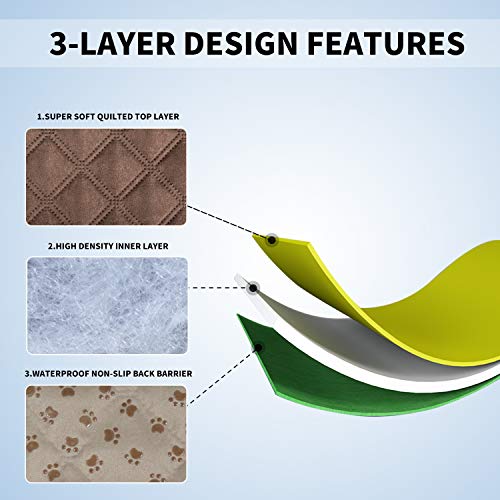 Easy-Going 100% Waterproof Dog Bed Cover, Non-Slip Pet Blanket for Furniture, Washable Couch Cover, Repleasement Sofa Cover (52x82 in,Brown) - color: Brown, size: 52x82 in