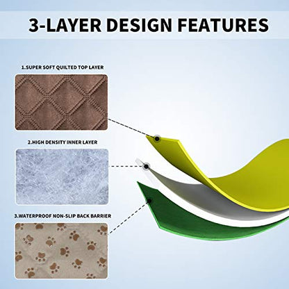 Easy-Going 100% Waterproof Dog Bed Cover, Non-Slip Pet Blanket for Furniture, Washable Couch Cover, Repleasement Sofa Cover (52x82 in,Brown) - color: Brown, size: 52x82 in