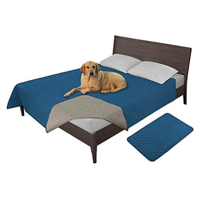 Easy-Going 100% Waterproof Dog Bed Cover, Non-Slip Pet Blanket for Furniture, Washable Couch Cover, Repleasement Sofa Cover (52x82 in,Peacock Blue) - color: Peacock Blue, size: 52x82 in