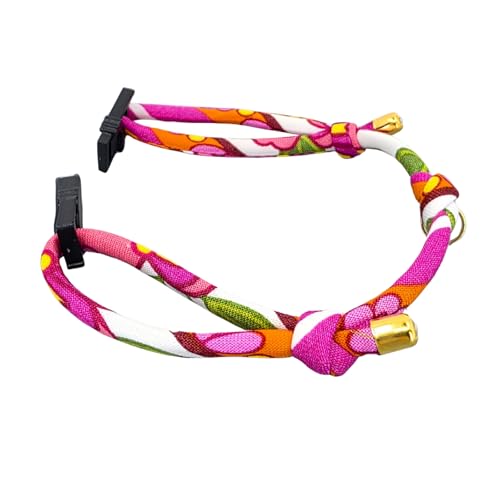 Breakaway Cat Collar – Adjustable Soft Cotton Breakaway Kitten Collar for Indoor & Outdoor Cats 6–13 Inch, Includes 2 Split Rings and Yellow Bell, Lightweight, Handmade in California (Peep) - color: Peep