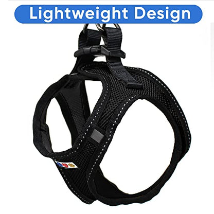 Pawtitas Dog Vest Harness Made with Breathable Air Mesh | All Weather Vest Harness for Extra Small Puppies and Large Cats with Quick-Release Buckle - Extra Small Black Mesh Dog Harness - color: Black, size: X-Small (Pack of 1)
