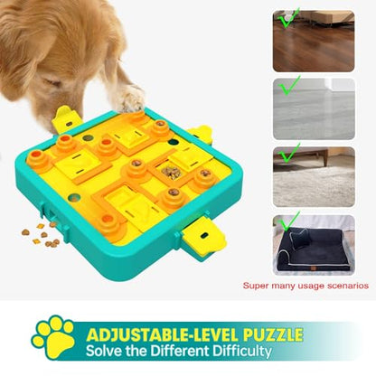 Dog Puzzle Toy Mental Stimulation - Level 3 in 1 Dogs Food Feeder Puzzle, Dog Treat Puzzle Feeder (Advanced-Blue Board) - color: Level 3 in 1-Advanced-Blue Board