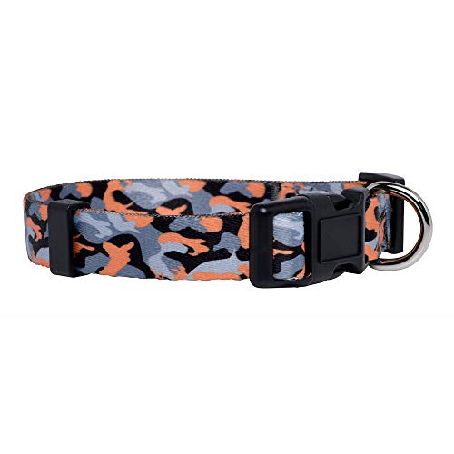 Camo Dog Collar (Small, Orange) - color: Orange, size: Small (Pack of 1)