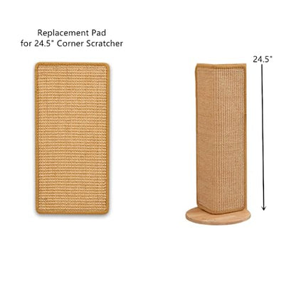 SHENGOCASE 4-Pack 11.8" x 23.6" Sisal Cat Scratching Mat Pad with Hook & Loop Tapes for Wall, Couch, Window Perch, Cat Wall Furniture - size: 11.8“ X 23.6"