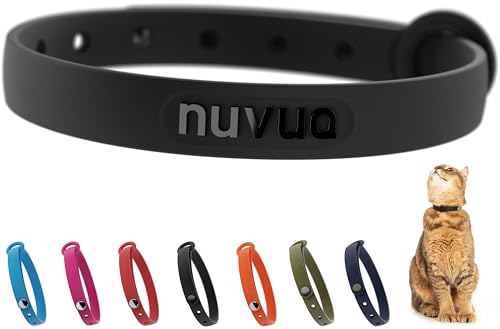 Silicone Cat Collar - Soft, Comfortable, and Lightweight Breakaway Collar with Name Tag Ring for Outdoor Cats and Sensitive Skin Pets by Nuvuq (6 ⅞" to 10 ¼", Black) - color: Dark Chocolate