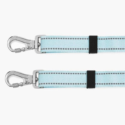 Dog Friendly Co. Leash Splitter | Walk Two Dogs | Complete Control - 360° Swivel, Tangle Free, Adjustable Length, Reflective Webbing, Heavy Duty Clips | Sky Blue - color: Sky Blue