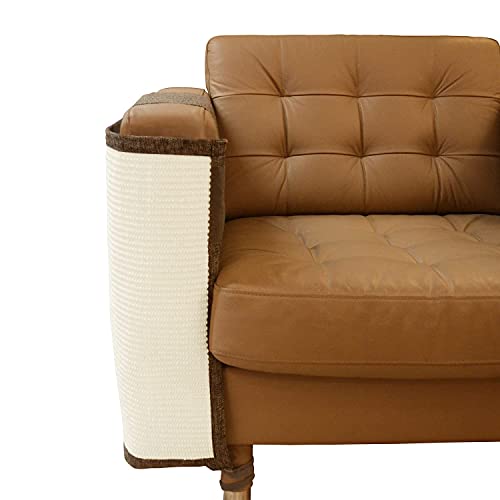 Cat Scratch Furniture Protector with Natural Sisal for Protecting Couch Sofa Chair Furniture,Couch Protector from Cat Claws 23.6L''*19.7W'' (Brown, Right Handed) - color: Brown
