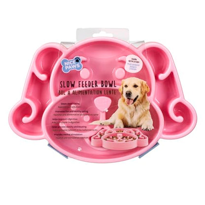 Slow Feeder Dog Bowl, 3 Cups, Anti-Choking & Anti-Gulping, Reduces Bloat, Non-Slip, Durable Slow Eating Bowl for Small to Medium Dogs, Healthy Pet Feeding Dish (Pink)