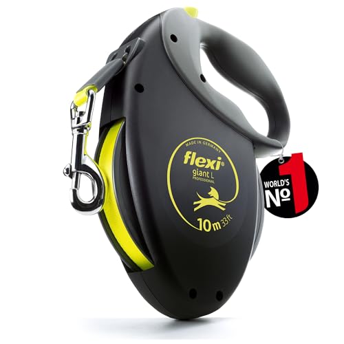 Flexi Giant Professional, Gurt, L: 10 M, Schwarz/Neon - size: X-Large (10 m)