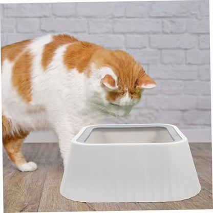 Toddmomy Floating Pet Water Bowl for Cats and Small Dogs Spill Design Material for Home Use - color: White