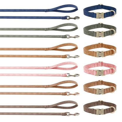 Genuine Leather Dog Collar - Adjustable Pet Collar with Quick Release Metal Buckle, Soft Skin Friendly Real Leather Collar for Small, Medium, Large Dogs (Dark Brown Collar + Rope, M：Fit 12-20" Neck) - color: Dark Brown Collar + Rope, size: M：Fit 12-20" Ne
