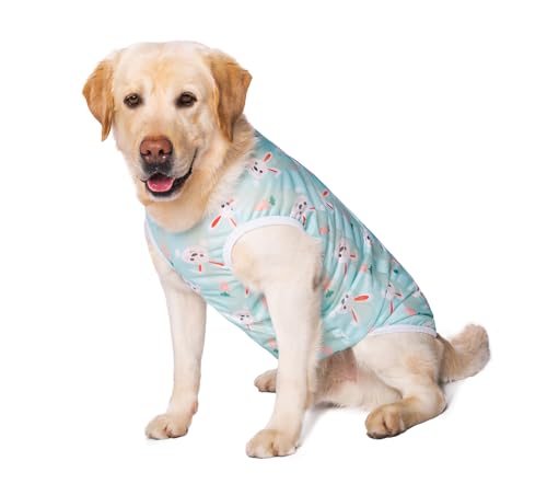 HDKUW Pet Clothes,Dog Summer T-Shirt Cool Breathable Sunscreen Dog Vest Clothes Outfit Costume for Medium Large Dogs Light Green Rabbit XL - color: Light Green Rabbit, size: XL