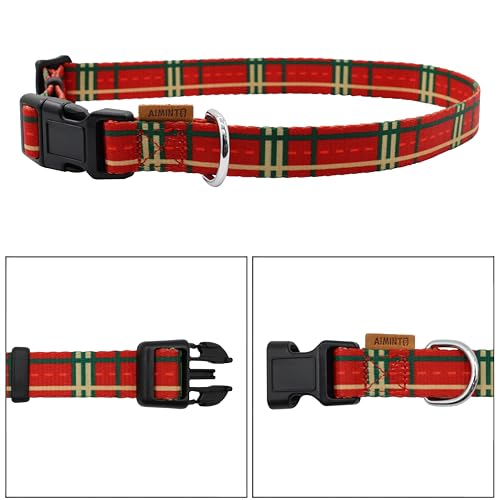 Dog Collar, Cute Stripe Pattern, Soft and Adjustable Collar with Quick Release Buckle (XS (Neck 9-13", Width 3/8"), Stripe Red) - color: Stripe Red, size: XS (Neck 9-13", Width 3/8")