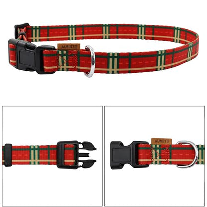 Dog Collar, Cute Stripe Pattern, Soft and Adjustable Collar with Quick Release Buckle (XS (Neck 9-13", Width 3/8"), Stripe Red) - color: Stripe Red, size: XS (Neck 9-13", Width 3/8")
