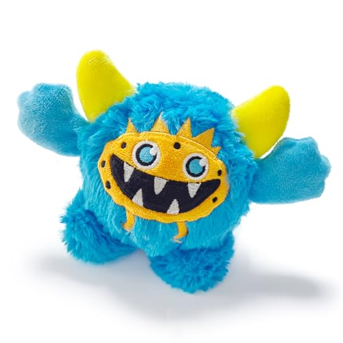 Plush Squeaky Dog Ball, Little Monster Puppy Toys Suitable for All Breeds, Chew Guard, Floating Water and Durable Interactive, Round and Soft (Blue, Large) - color: Blue, size: Large