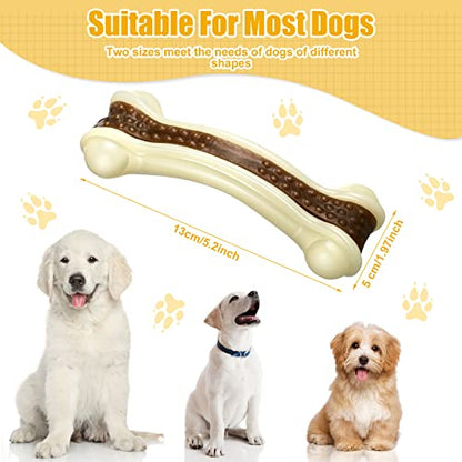 Sosation 3 Pack Chew Toys for Aggressive Chewers, Bone Toys Nylon Beef Flavor Dog Teething Toys for Large/Medium/Small Puppies Breeds(Medium, Curved Bone) - size: Medium, style: Curved Bone