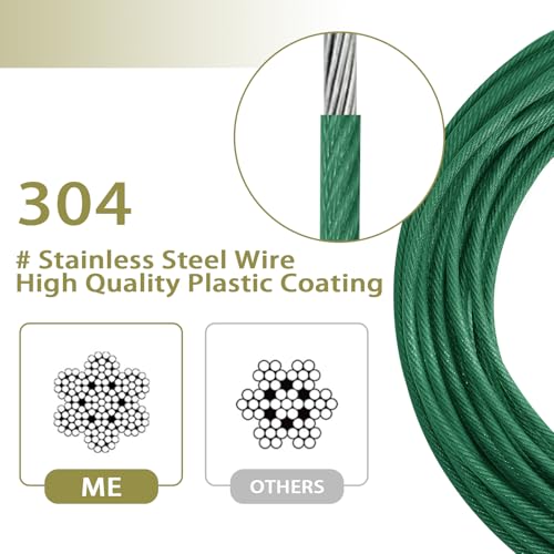 Dog Tie Out Cable 30 Feet - Dog Leads for Yard Heavy Duty - Up to 125 Pounds, Stainless Steel, Reflective Lead, 30ft Rust Free Chain Outdoor (Green) - color: Green-30FT
