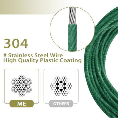 Dog Tie Out Cable 30 Feet - Dog Leads for Yard Heavy Duty - Up to 125 Pounds, Stainless Steel, Reflective Lead, 30ft Rust Free Chain Outdoor (Green) - color: Green-30FT