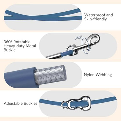 8.2ft Hands Free Dog Leash,Versatile Waist & Crossbody Lead for Medium Dogs,Waterproof & Adjustable for Running Jogging Walking, 360° Swivel Metal Buckle (Blue) - color: Blue