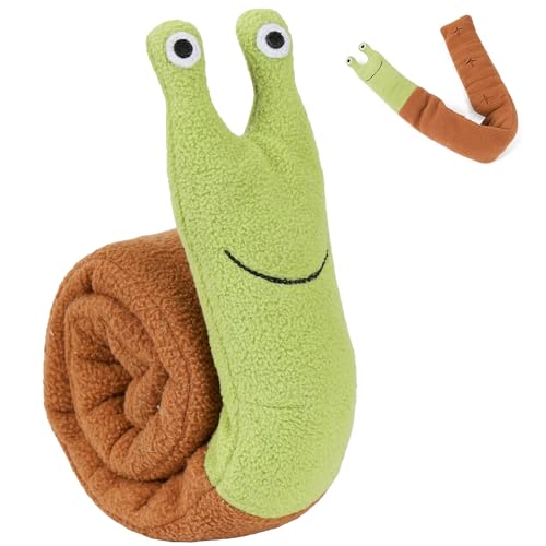 Dog Toys Plush with Squeaky & Treat Hiding Features - Mental Stimulation Enrichment Toy for Large Breed Dogs - Machine Washable Slow Feeder to Keep Dogs Busy，Snail Snuffle - color: Snail Snuffle-1