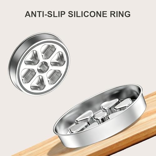 Kactoily Stainless Steel Slow Feeder Dog Bowl, 2.5-3 Cup Heavy Duty 304 Food-Grade Metal Maze Bowl, Non-Slip Base Slow Eating Feed Dish for Medium & Large Dogs