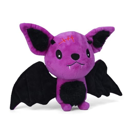 Blnboimrun Dog Toys for Aggressive Chewers, Squeaky Plush Bat with Crinkle Paper, Durable Interactive Chew Toys for Small, Medium & Large Dogs, Indoor Outdoor Play Pet Gift - color: Purple Bat