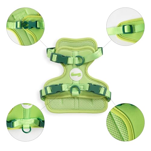 HNS1000B Arlo Extra Small Adjustable Soft Padded No Pull Pet Harness with 3 Buckles and 3 Leash Clips, Mojito - color: Light Green, size: X-Small (Chest: 11.8 - 17")