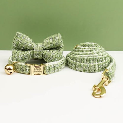 Personalized Cat Collar with Engraved Name and Phone Number - Customizable Kitten Collars for Girls (Tweed) - color: Tweed