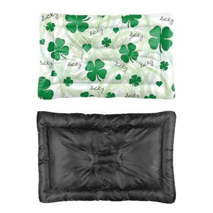 Cozy Dog Pads with Anti-Slip Bottom, St Patricks Day Leaves Dog Necessities Puppy Pads Beds for Crates Comfy Pet Mat for Indoor& Outdoor Sofa Cars, Machine Washable 24 X 18 Inch - size: 24 × 18 inch