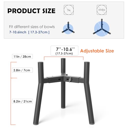 SHAINFUN 2Pack Raised Dog Bowl Stand for Large Dogs, Adjustable Width 7 to 10.6", Elevated Tall Food Water Stand (Bowl Not Included) - color: Black-MD, size: Height: 11", Width: 7-10.6"