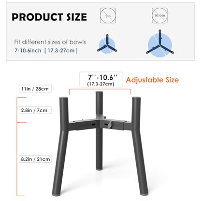 SHAINFUN 2Pack Raised Dog Bowl Stand for Large Dogs, Adjustable Width 7 to 10.6", Elevated Tall Food Water Stand (Bowl Not Included) - color: Black-MD, size: Height: 11", Width: 7-10.6"
