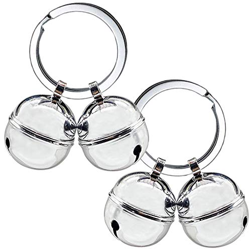 4 Cat Bells, Copper Bell for Dog and Cat Collar, Pet Tracker Training Bells for Small Medium Large Dogs(Silver) - color: Silver