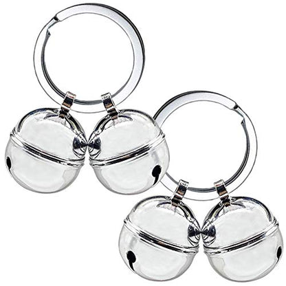 4 Cat Bells, Copper Bell for Dog and Cat Collar, Pet Tracker Training Bells for Small Medium Large Dogs(Silver) - color: Silver