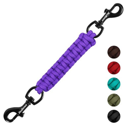 Dog Collar Safety Clip, Handmade Backup Safety Strap for Dog Harness, Prong, Pinch Collar, Double Ended Clasp Leash Connector (Purple) - color: Purple