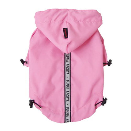Puppia Base Jumper Dog Raincoat Waterproof Pet Rain Jacket with Reflective Safety Strips Lightweight High-Visibility with Leash Hole, Medium, Pink - color: Pink, size: Medium