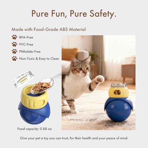 Mira's Pocket Wobble Treat Dispensing Pet Toy, Interactive Slow Feeder Puzzle Toy for Mental Stimulation and Boredom Relief for Cats and Dogs